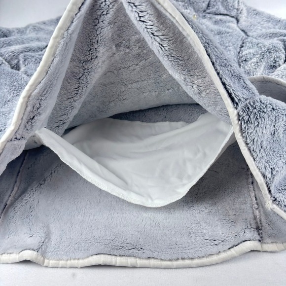 St. Johns Bay Fleece Pullover Quarter Zip Womens Sz L Faux Fur Gray Soft Cozy - Picture 5 of 11